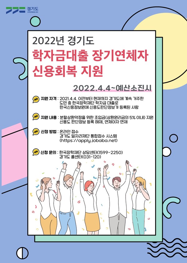 2022년 경기도 학자금 대출 장기연체자 신용회복 안내 포스터 [이미지=경기도]