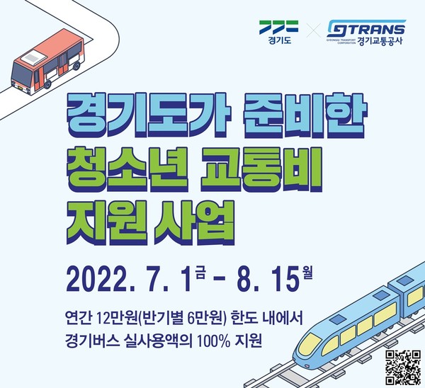 2022년도 상반기 청소년 교통비 지원사업 홍보 배너 [이미지=경기도]