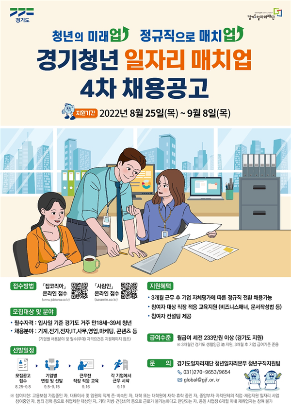 2022 경기청년 일자리 매치업 4차 채용공고 포스터 [이미지=경기도]