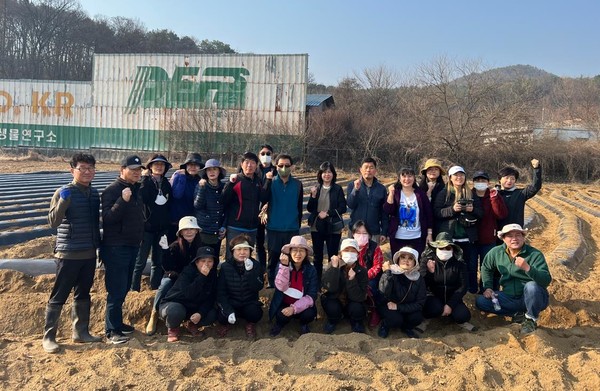 중앙동 환경보존위원회, 이웃사랑 나눔을 위한 사랑의 감자 심기[사진=평택시]
