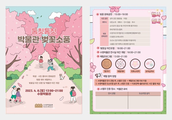 ‘둠칫둠칫 박물관 벚꽃소풍’ 홍보물[사진=수원특례시]