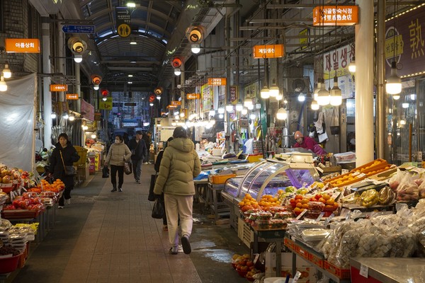오산 오색시장 전경