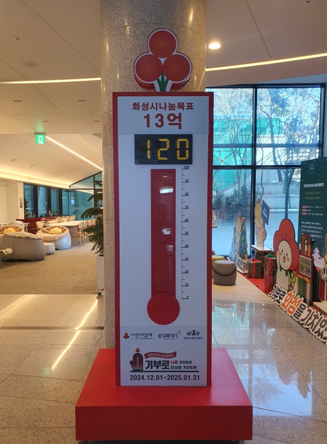 화성특례시 ‘희망2025 나눔캠페인 사랑의 온도탑’ [사진=화성시]