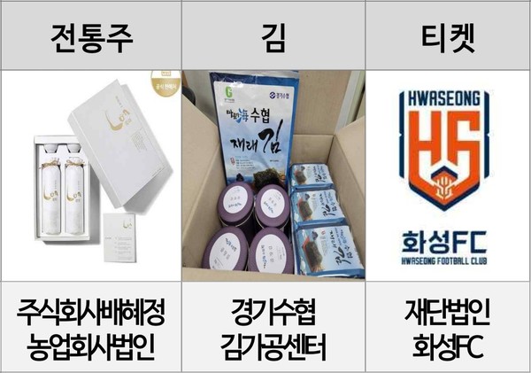 고향사랑기부제 신규 답례품 [사진=화성시]